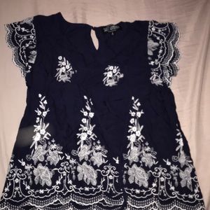 Adorable Navy and White Shirt!